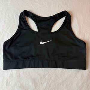 Nike Swoosh Sports Bra Medium Black Dri-FIT Racerback Medium Support Gym